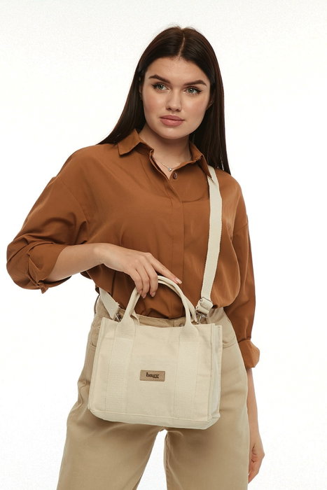 Zoozie Bags Bolso Tote de Lona Crema Zoozie Bags Bolso Tote de Lona Crema